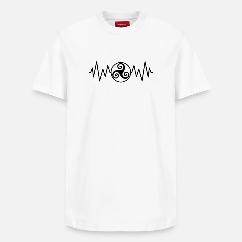 Triskel Herzfrequenz - Relaxed Unisex Supima Cotton T-Shirt – von SPREAD - Weiß