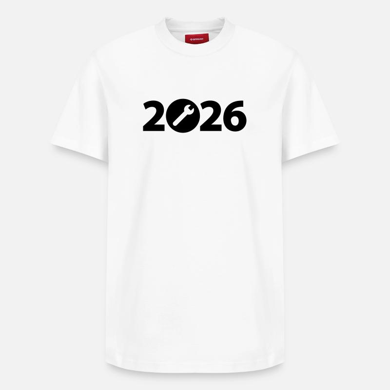 Constructeur 2026, Rénovation 2026, Artisan 2026 - T-shirt unisexe décontracté en coton Supima – de SPREAD - blanc