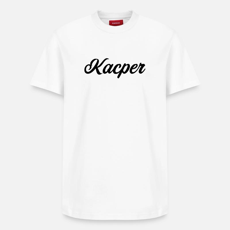 Kacper Polnisch Vorname Geschenk  - Relaxed Unisex Supima Cotton T-Shirt – von SPREAD - Weiß