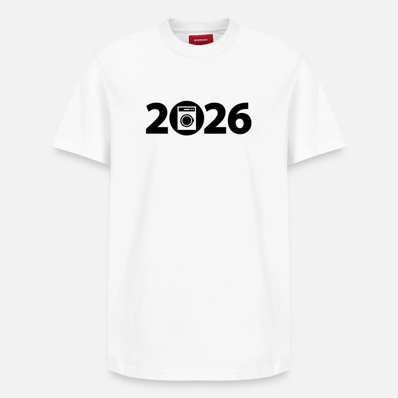 Machine à laver 2026, lessive 2026 - T-shirt unisexe décontracté en coton Supima – de SPREAD - blanc