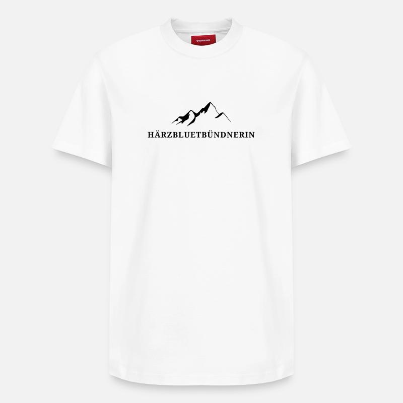 Härzbluetbündnerin Stolze Bündnerin Grisons - T-shirt unisexe décontracté en coton Supima – de SPREAD - blanc