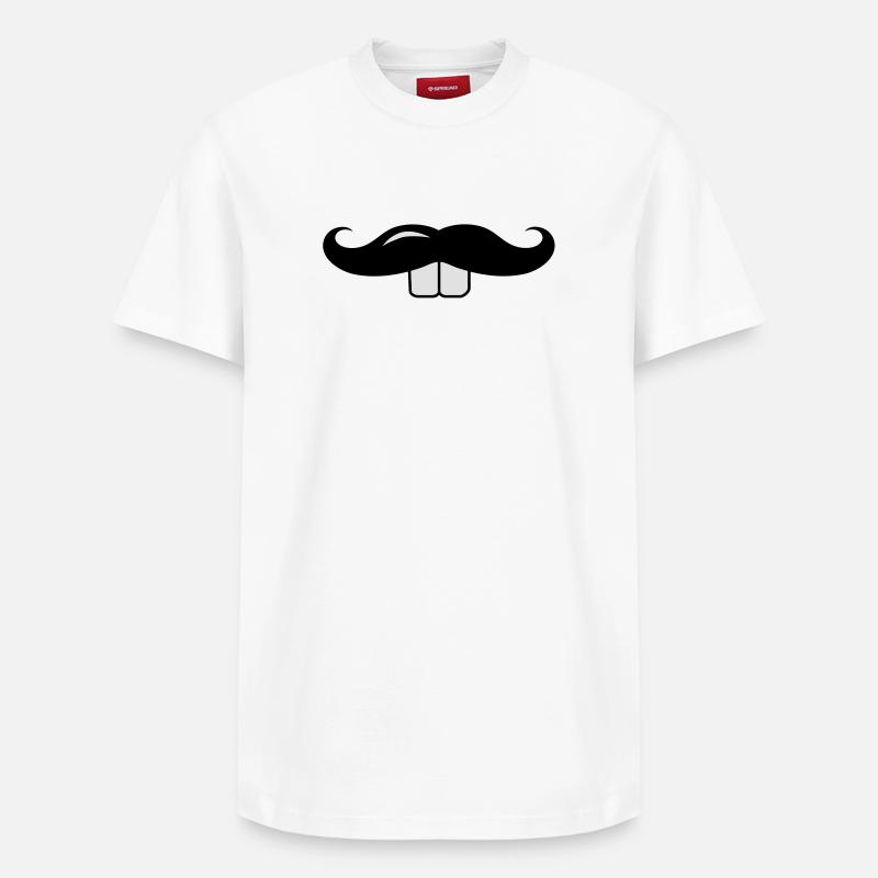 Schnurrbart mit Hasenzähne - Relaxed Unisex Supima Cotton T-Shirt – von SPREAD - Weiß
