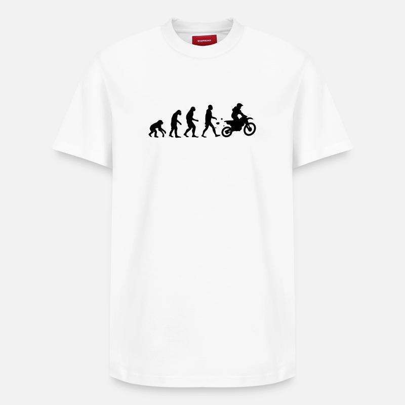 evolution motocross - Relaxed Unisex Supima Cotton T-Shirt – by SPREAD - white