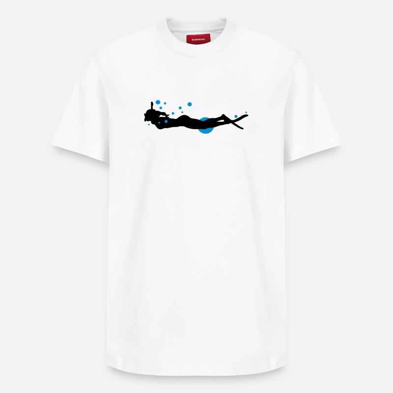 plongeur - T-shirt unisexe décontracté en coton Supima – de SPREAD - blanc