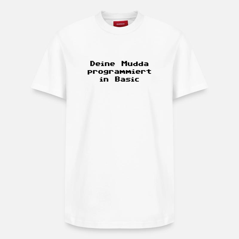 Deine Mudda programmiert in Basic - Relaxed Unisex Supima Cotton T-Shirt – von SPREAD - Weiß