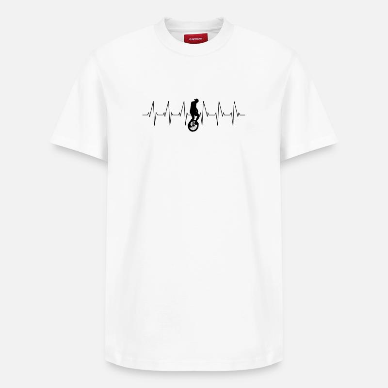 Battement de coeur ECG monocycle - T-shirt unisexe décontracté en coton Supima – de SPREAD - blanc
