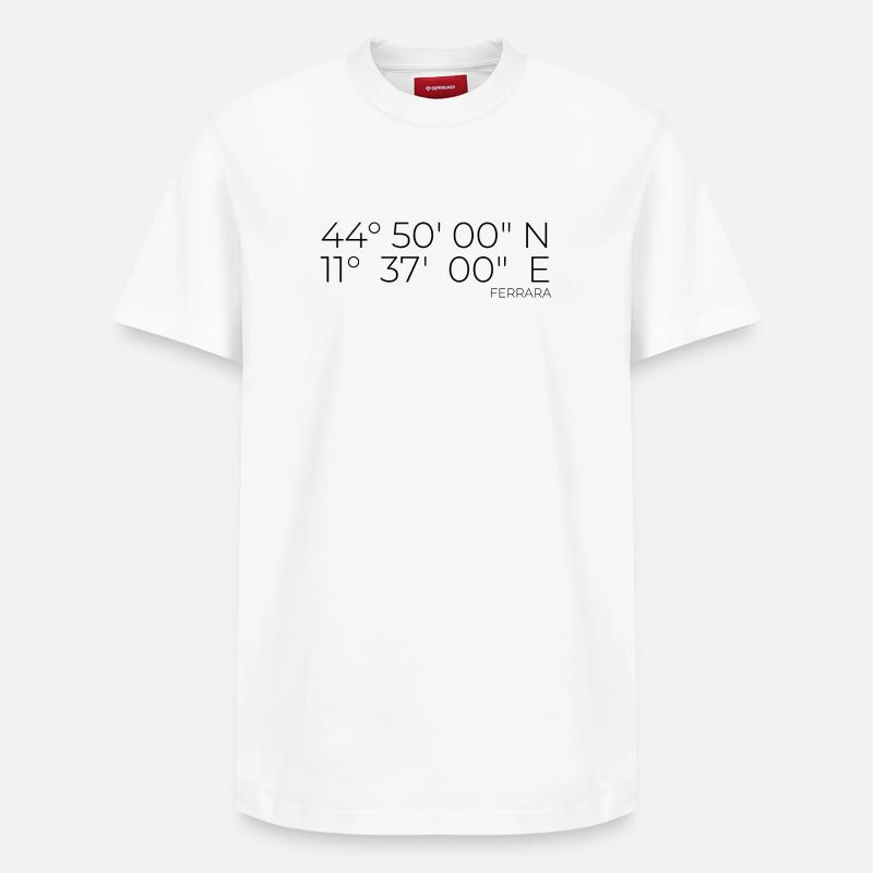 coordonnées Ferrare, Italie - T-shirt unisexe décontracté en coton Supima – de SPREAD - blanc