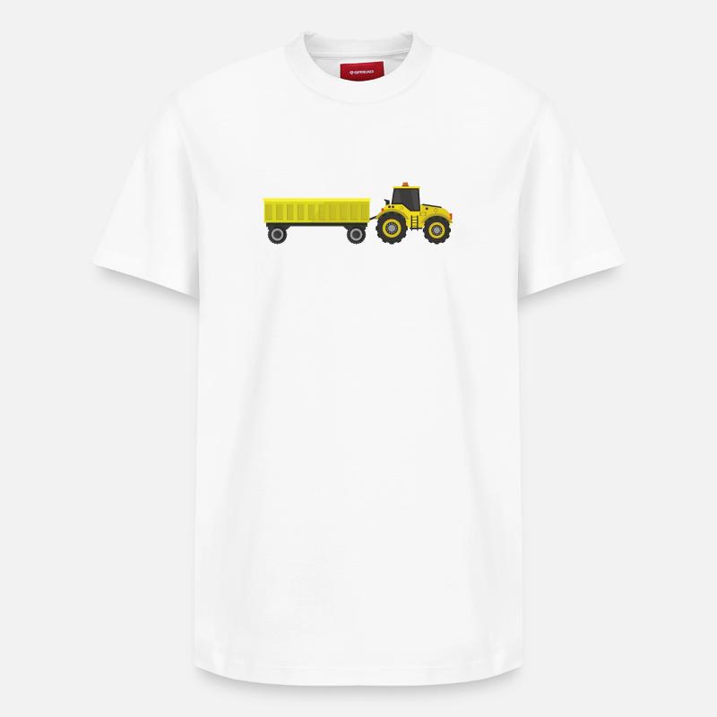 Traktor - Relaxed Unisex Supima Cotton T-Shirt – von SPREAD - Weiß