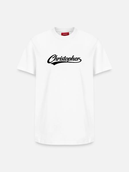 Nom Christopher : premier nom de famille - T-shirt unisexe décontracté en coton Supima – de SPREAD - blanc