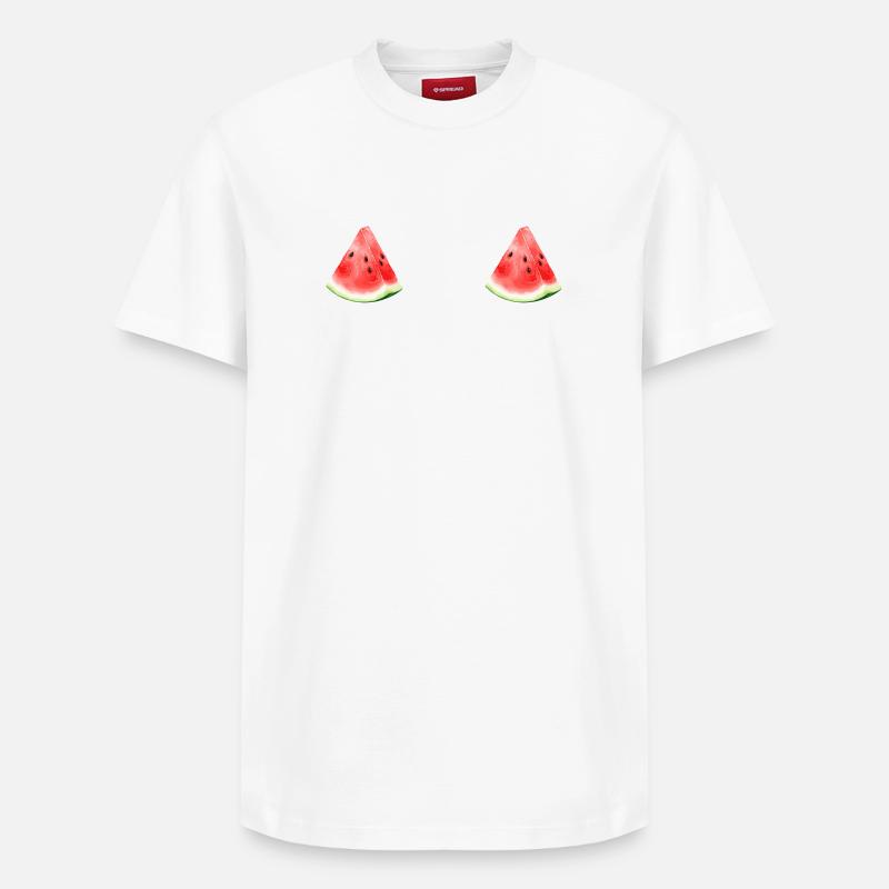 Pastèque pastèque  - T-shirt unisexe décontracté en coton Supima – de SPREAD - blanc