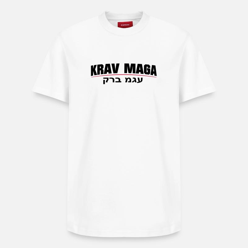 KravMaga Original - Relaxed Unisex Supima Cotton T-Shirt – von SPREAD - Weiß