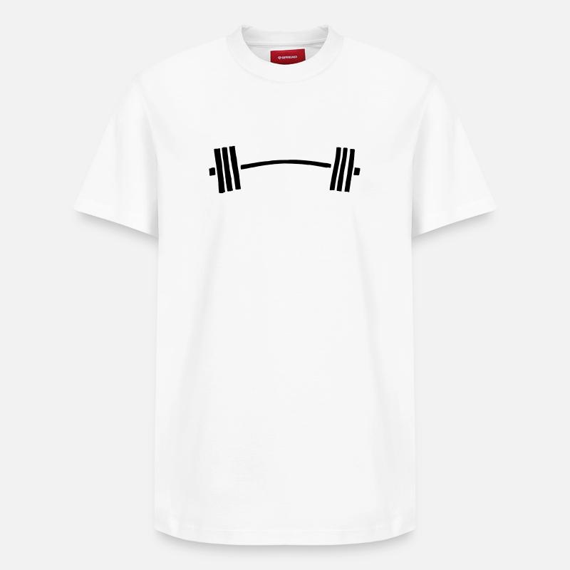 hantel langhantel gebogen - Relaxed Unisex Supima Cotton T-Shirt – von SPREAD - Weiß