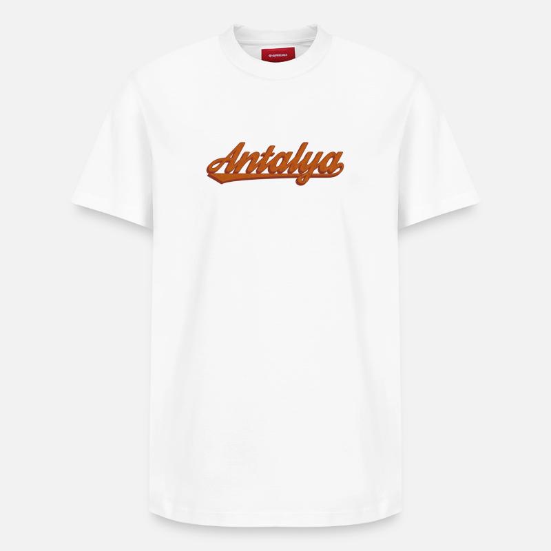 Antalya Lettering Retro Design - T-shirt unisexe décontracté en coton Supima – de SPREAD - blanc