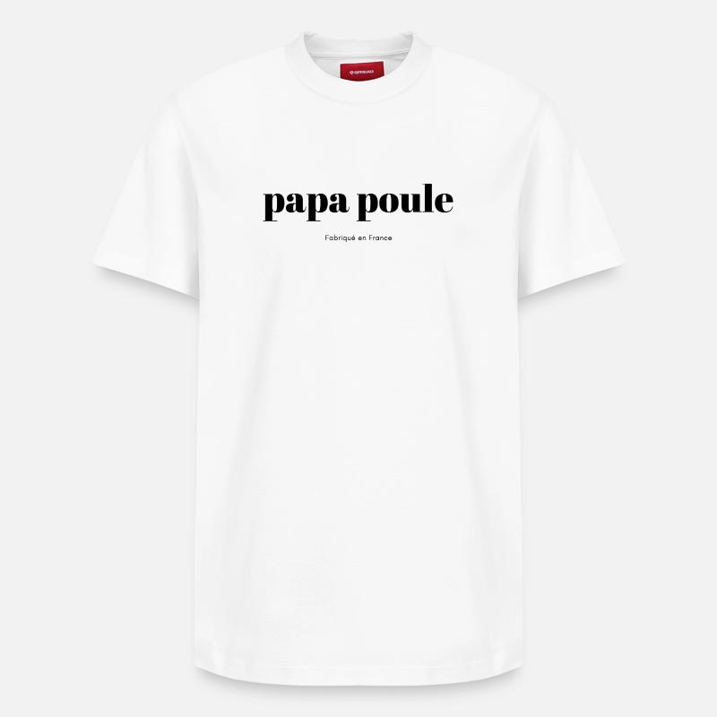 Daddy-Chicken-script - Relaxed Unisex Supima Cotton T-Shirt – by SPREAD - white