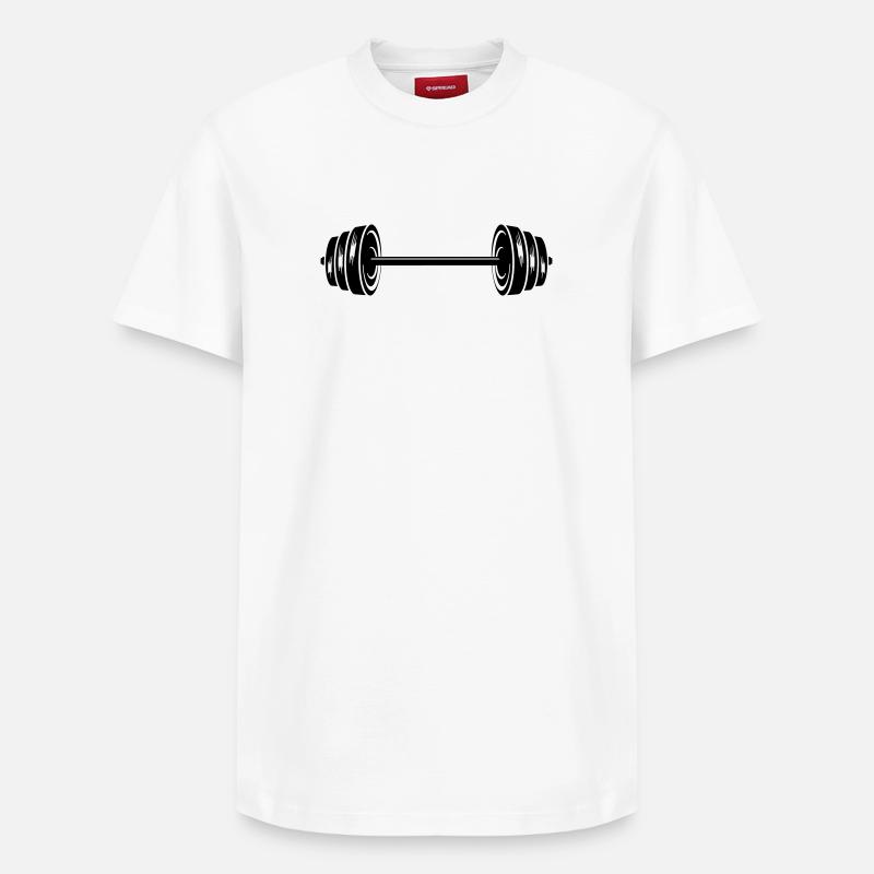 Poids haltères disques haltères haltères - T-shirt unisexe décontracté en coton Supima – de SPREAD - blanc