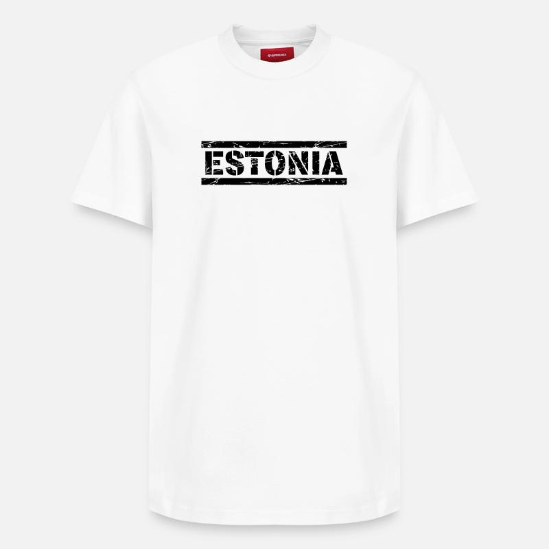 Estonie - T-shirt unisexe décontracté en coton Supima – de SPREAD - blanc