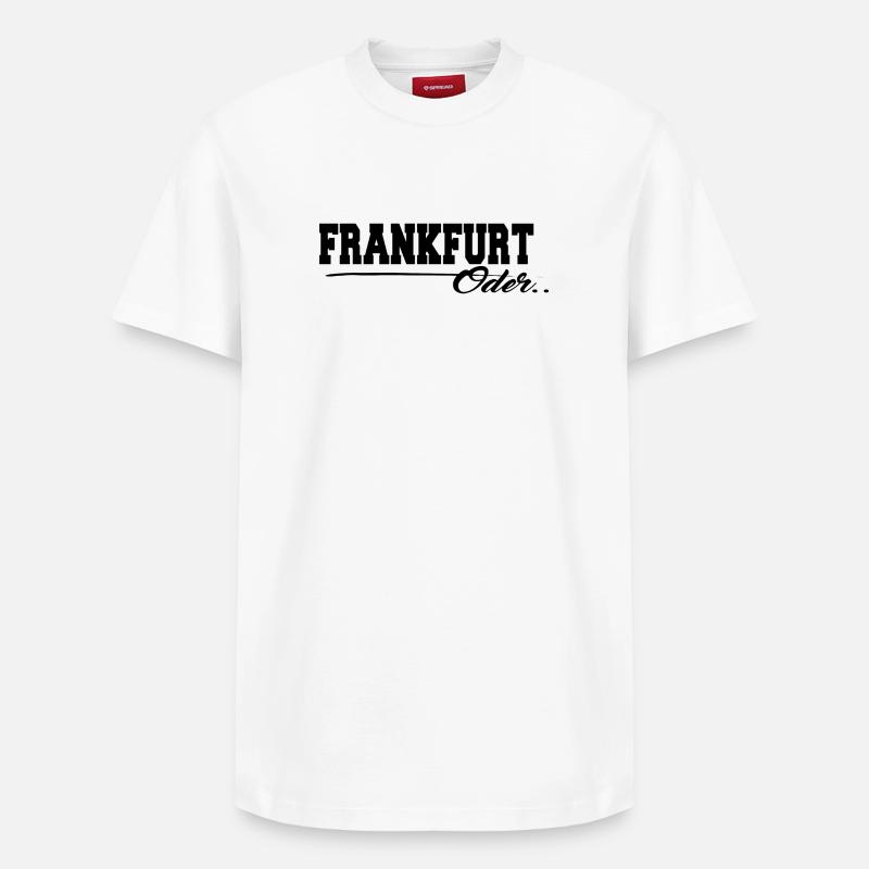 Francfort ou lettrage - T-shirt unisexe décontracté en coton Supima – de SPREAD - blanc