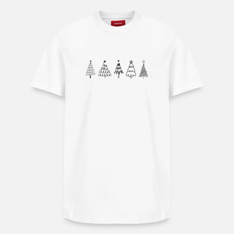 Sapins de Noël - T-shirt unisexe décontracté en coton Supima – de SPREAD - blanc