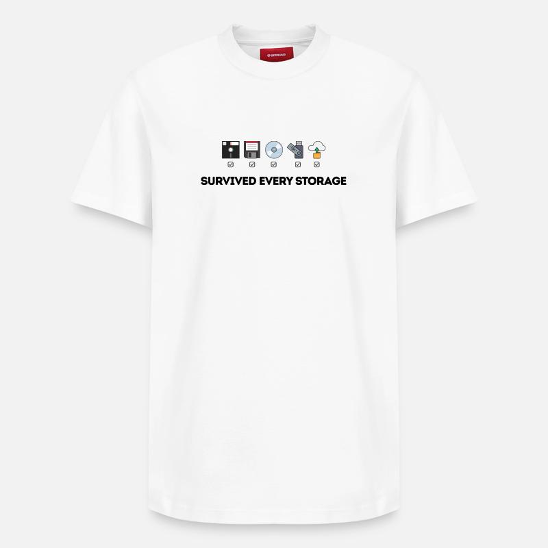 Data Storage Evolution - Tech Icons - Relaxed Unisex Supima Cotton T-Shirt – by SPREAD - white