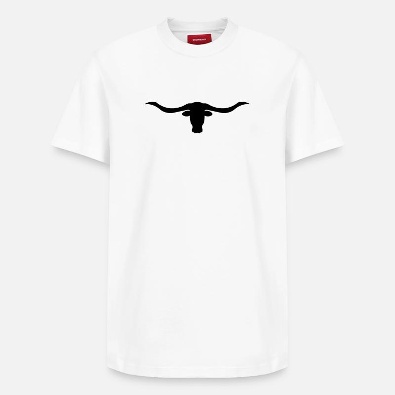 Tête de Longhorn - T-shirt unisexe décontracté en coton Supima – de SPREAD - blanc