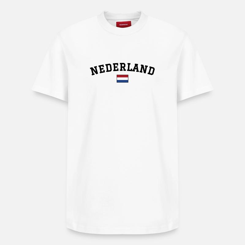 Drapeau des Pays-Bas Noir - T-shirt unisexe décontracté en coton Supima – de SPREAD - blanc