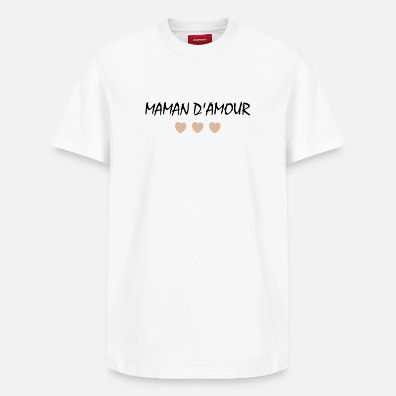 Maman d'amour - T-shirt unisexe décontracté en coton Supima – de SPREAD - blanc