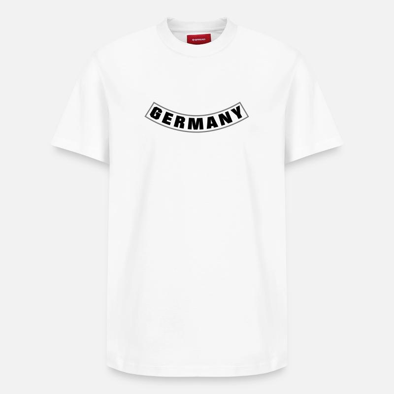 Germany Rocker Patch Bottom Rocker - T-shirt unisexe décontracté en coton Supima – de SPREAD - blanc