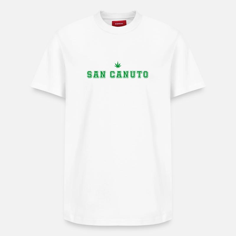 San Canuto Rétro - T-shirt unisexe décontracté en coton Supima – de SPREAD - blanc