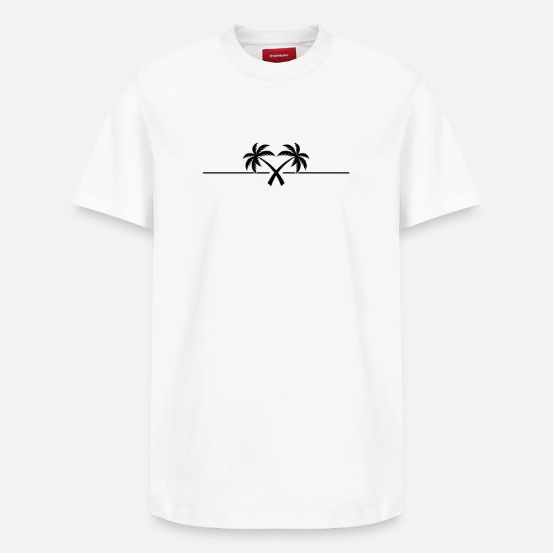 Île du symbole du palmier - T-shirt unisexe décontracté en coton Supima – de SPREAD - blanc