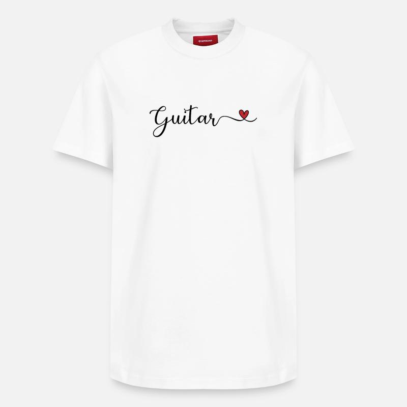Guitare - T-shirt unisexe décontracté en coton Supima – de SPREAD - blanc