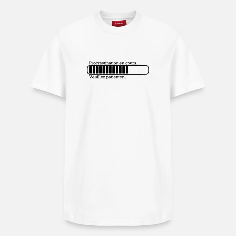 Procrastination en cours... - T-shirt unisexe décontracté en coton Supima – de SPREAD - blanc