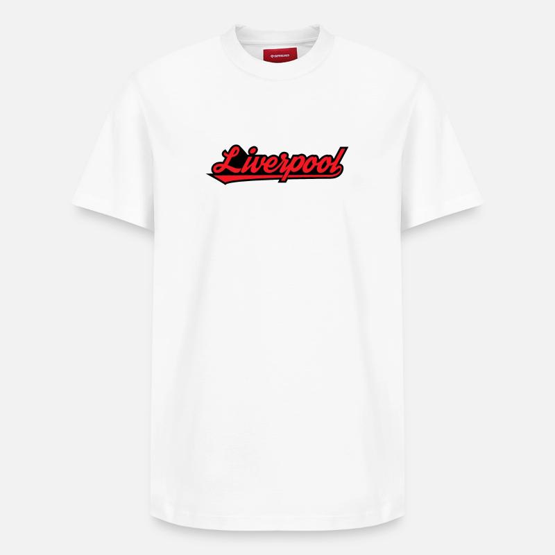 Liverpool Script auf Schwarz - Relaxed Unisex Supima Cotton T-Shirt – von SPREAD - Weiß