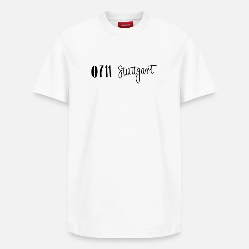 0711 Stuttgart - Relaxed Unisex Supima Cotton T-Shirt – von SPREAD - Weiß