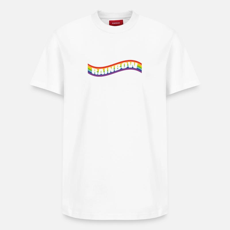 Drapeau arc-en-ciel - T-shirt unisexe décontracté en coton Supima – de SPREAD - blanc