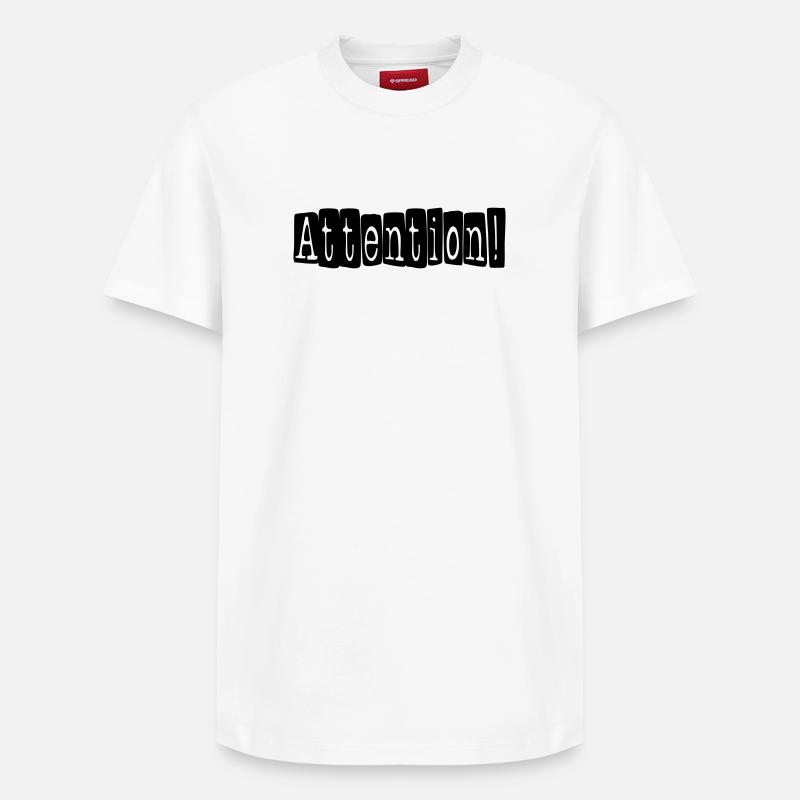 Attention - Relaxed Unisex Supima Cotton T-Shirt – von SPREAD - Weiß
