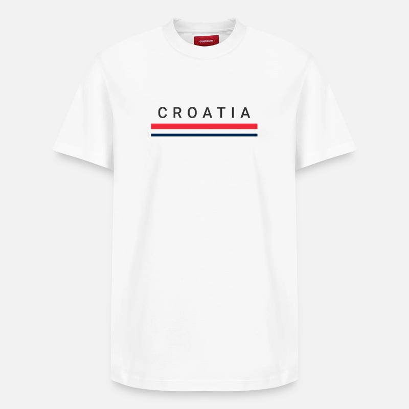 Lignes de Croatie - T-shirt unisexe décontracté en coton Supima – de SPREAD - blanc