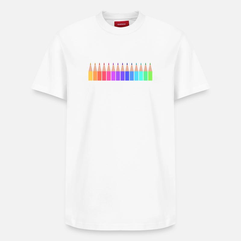 Crayons de couleur - T-shirt unisexe décontracté en coton Supima – de SPREAD - blanc