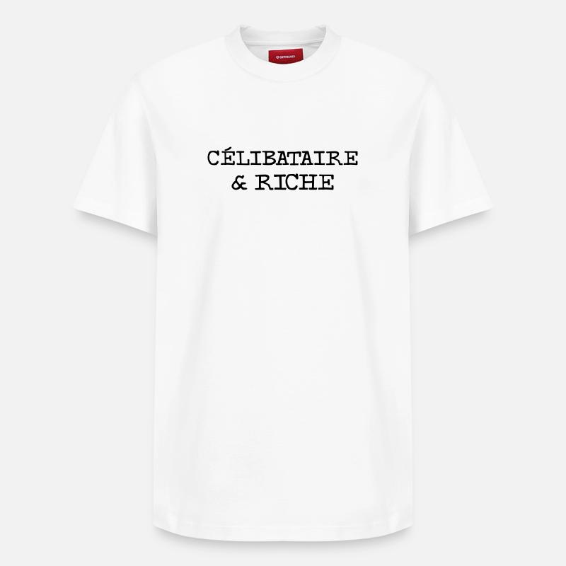 Célibataire et riche - T-shirt unisexe décontracté en coton Supima – de SPREAD - blanc