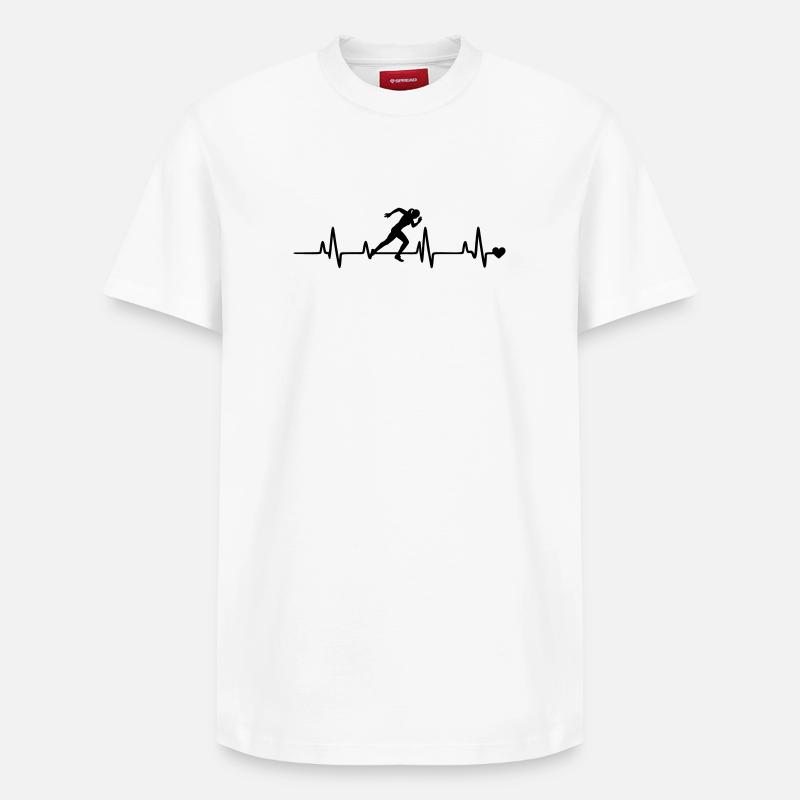 coureur - T-shirt unisexe décontracté en coton Supima – de SPREAD - blanc