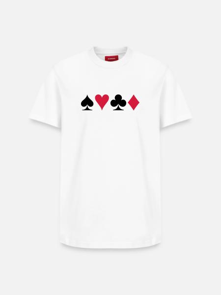 Poker (V) - Relaxed Unisex Supima Cotton T-Shirt – by SPREAD - white