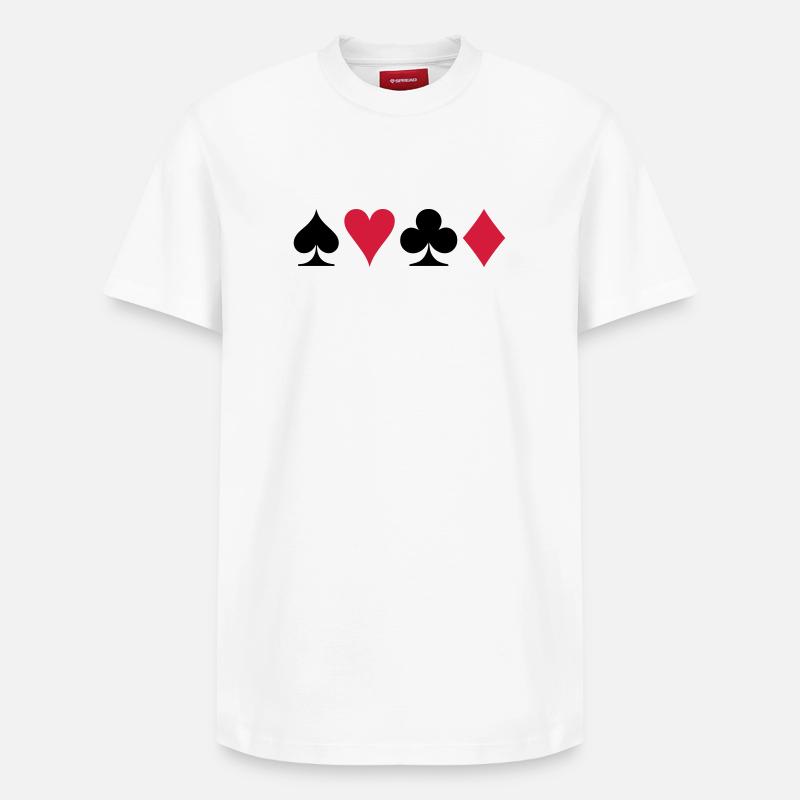Poker (V) - Relaxed Unisex Supima Cotton T-Shirt – von SPREAD - Weiß