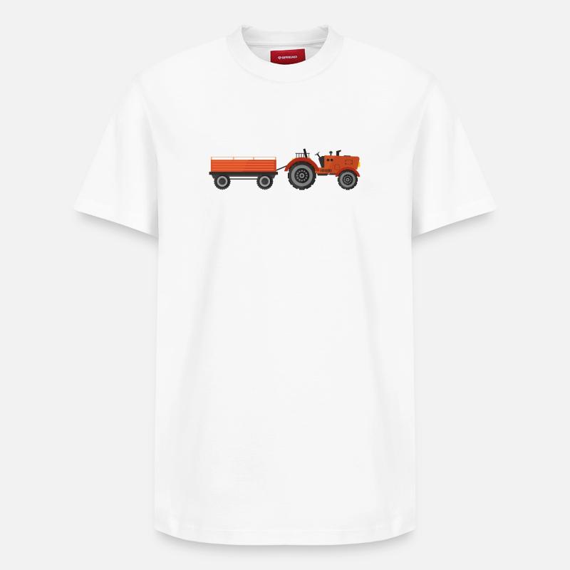 Traktor - Relaxed Unisex Supima Cotton T-Shirt – von SPREAD - Weiß