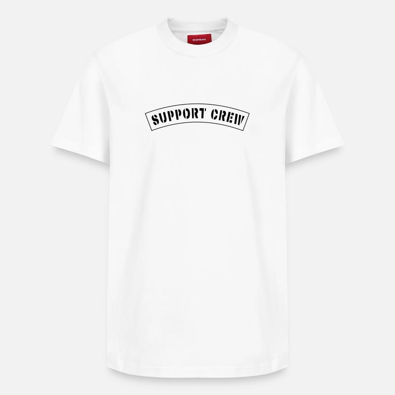 Support Crew Style Patch - Relaxed Unisex Supima Cotton T-Shirt – von SPREAD - Weiß