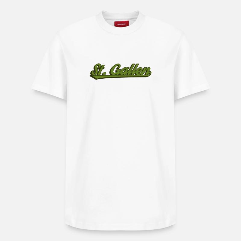 Fonts Rétro de Saint-Gall - T-shirt unisexe décontracté en coton Supima – de SPREAD - blanc