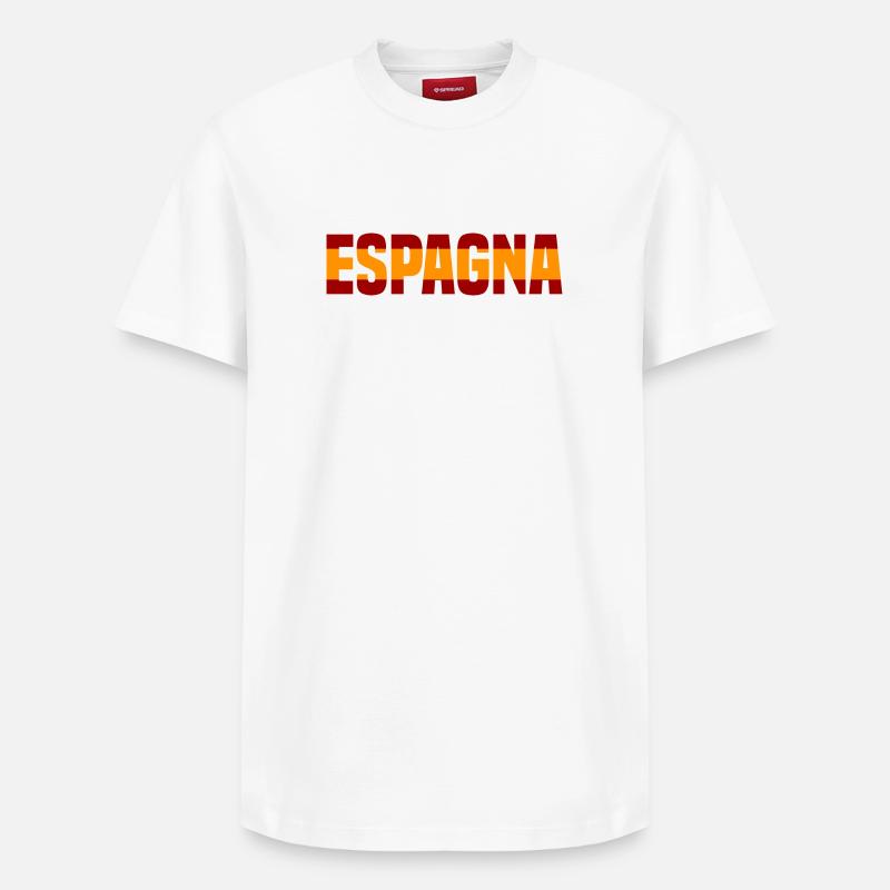 Espagna Contrasté - T-shirt unisexe décontracté en coton Supima – de SPREAD - blanc