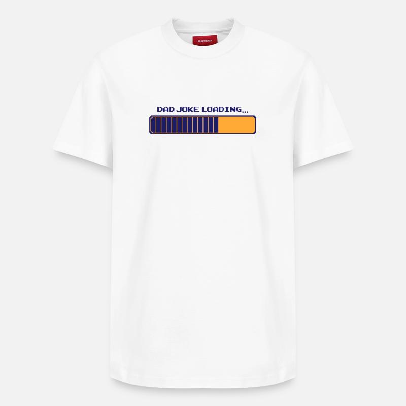 Dad Joke Loading – Pixelbar - Relaxed Unisex Supima Cotton T-Shirt – von SPREAD - Weiß