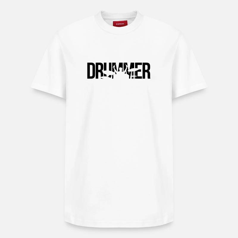 drummer - Relaxed Unisex Supima Cotton T-Shirt – by SPREAD - white