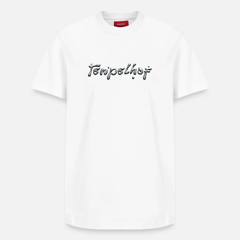 Typographie Tempelhof Liquid Chrome - T-shirt unisexe décontracté en coton Supima – de SPREAD - blanc