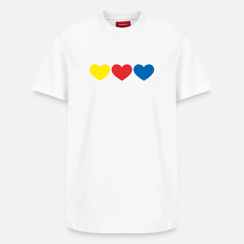 DIF_heart - T-shirt unisexe décontracté en coton Supima – de SPREAD - blanc