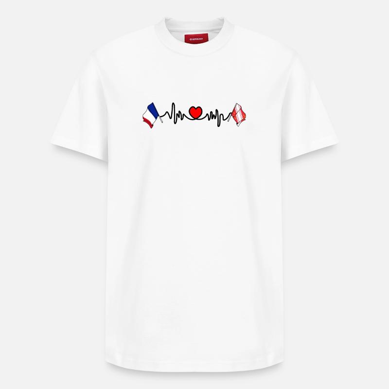 Herzfrequenz von Elsass, Frankreich - Relaxed Unisex Supima Cotton T-Shirt – von SPREAD - Weiß